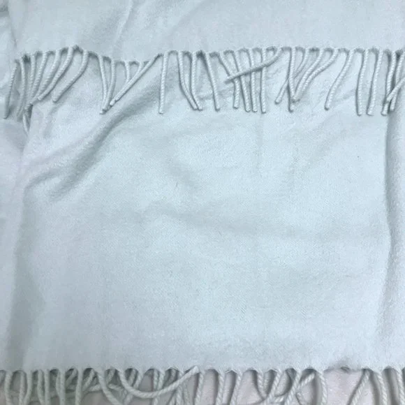 Hermes aqua blue heavyweight cashmere throw blanket shawl vintage